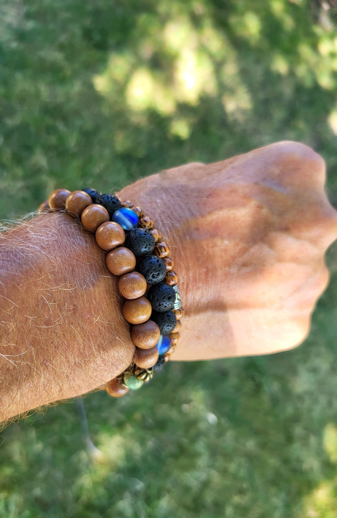 Palmwood Bead Stretch Bracelet