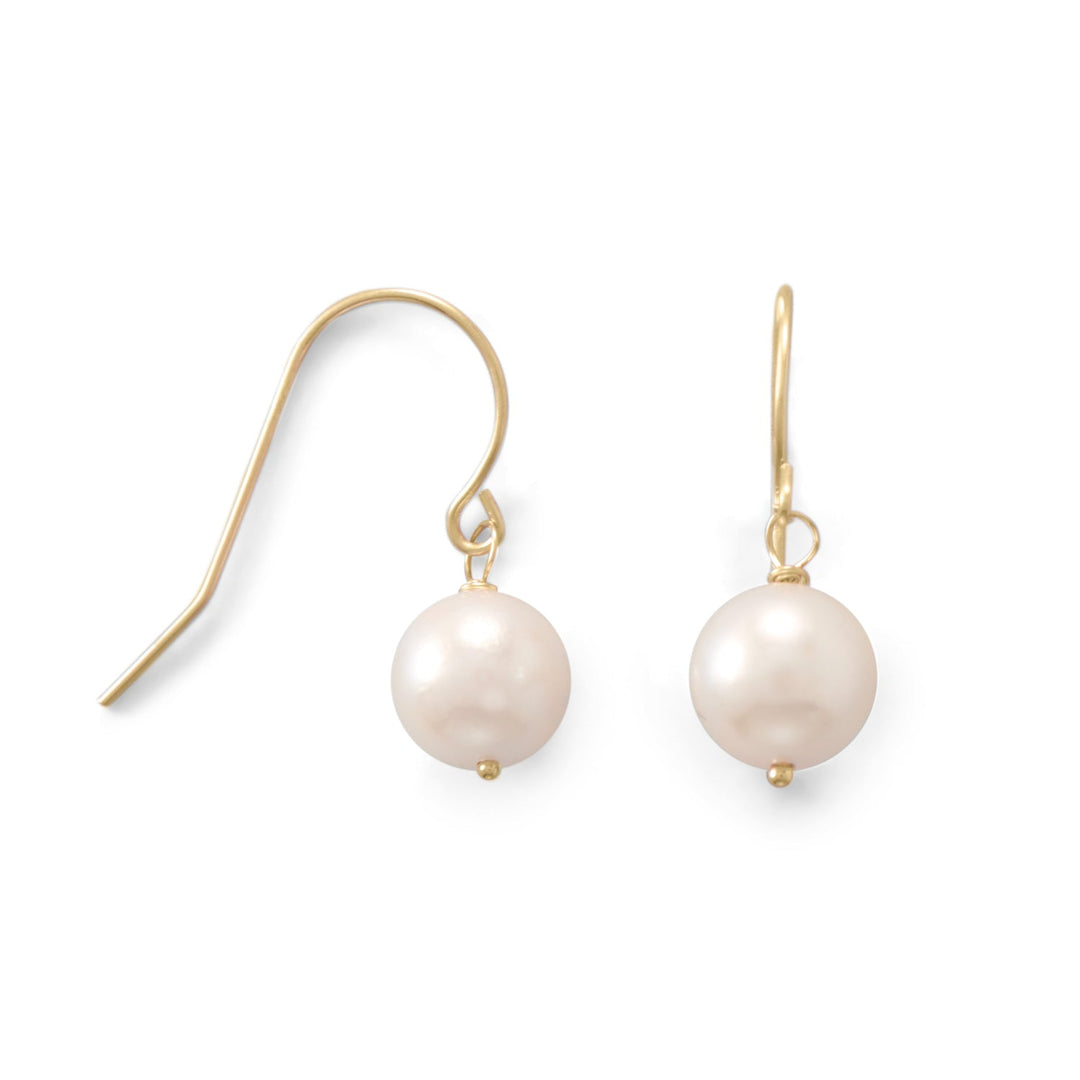 14 Karat Gold Akoya Pearl French Wire Earrings