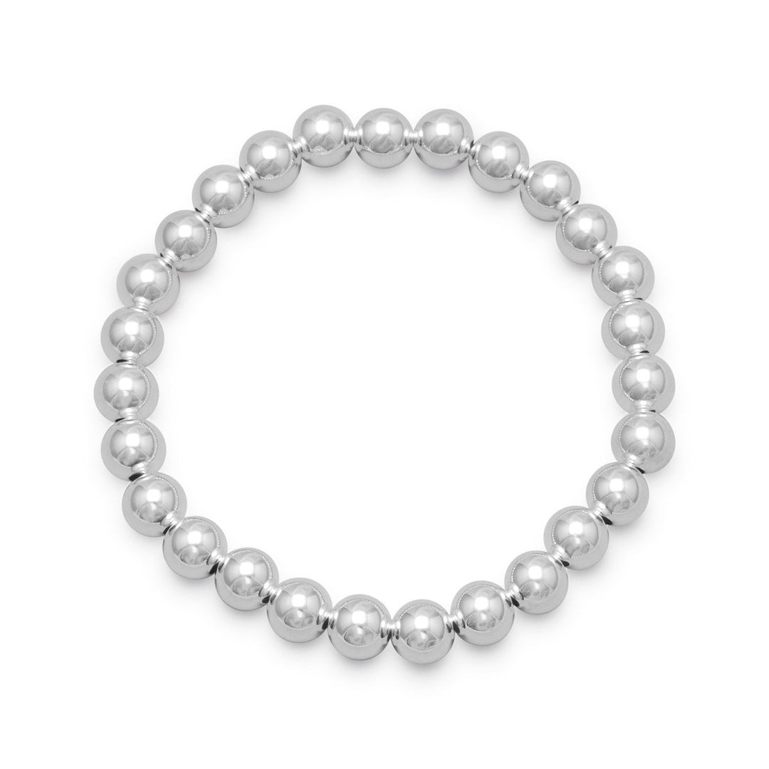 Our 7mm stretch bracelet is crafted from genuine .925 sterling silver beads, offering a stylish and elegant accessory. The stretch design ensures a comfortable fit, making it easy to wear on any occasion. With its sleek and versatile design, this bracelet is a must-have addition to any jewelry collection.