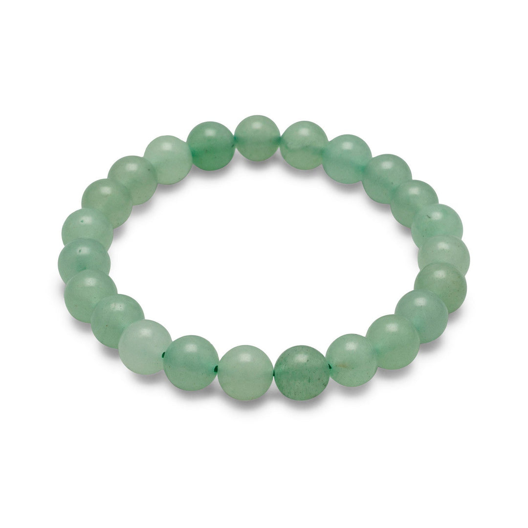 This 8mm green aventurine bead stretch bracelet is crafted with precision and care, using high-quality green aventurine beads that are carefully strung together to create a beautiful and durable stretch bracelet. Aventurine is a type of mineral. It is a form of quartz that is characterized by its shimmering appearance 