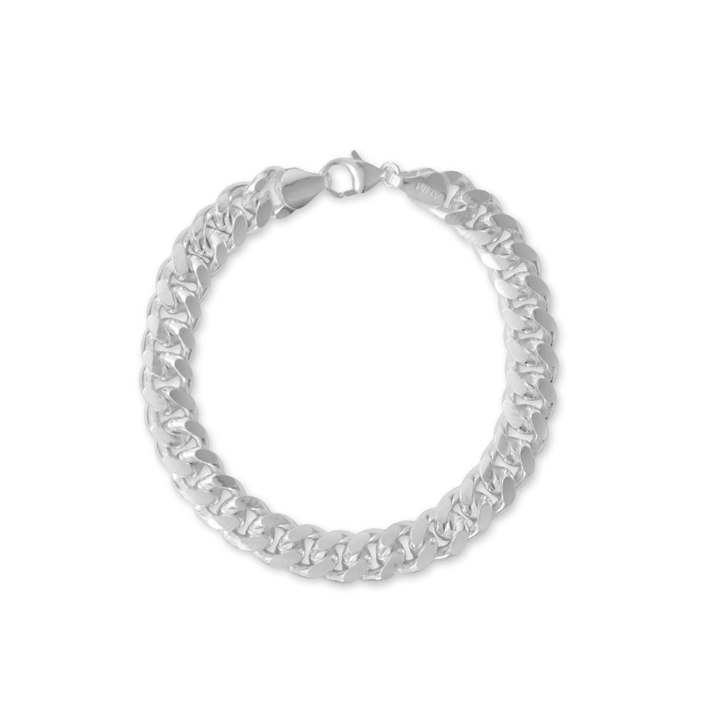 Introducing our exquisite 8.5" sterling silver Miami Cuban link chain, a timeless masterpiece that exudes masculinity. With a width of 9mm and a lobster clasp closure, this stunning piece showcases a gleam like no other. Crafted from .925 sterling silver, it pairs perfectly with our other luxurious link jewelry pieces. A truly beautiful gift for the man you love.