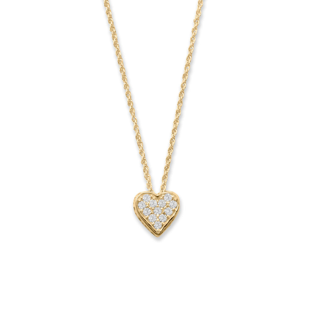 Introducing our exquisite 16" + 2" 14k gold plated sterling silver necklace, designed to add a touch of elegance to any outfit. This necklace features a stunning pave CZ heart with cutout "Mom" on the sides of the heart, measuring 10.2mm x 10.2mm with 1.7mm CZs. The quality of the pave cubic zirconias in the shape of a heart is unparalleled, ensuring a sparkle and shimmer that will catch the eye of anyone who sees it.