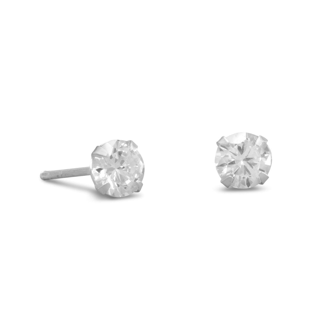 Introducing our exquisite Polished 5mm CZ Sterling Silver Stud Earrings, crafted with the finest .925 sterling silver.The centerpiece of these earrings is the stunning cubic zirconia. The 5mm size of the CZ is perfect for those who prefer a subtle yet noticeable sparkle. The sterling silver used in the construction of these earrings is of the highest quality, ensuring durability and longevity. The polished finish adds a touch of shine and luster.