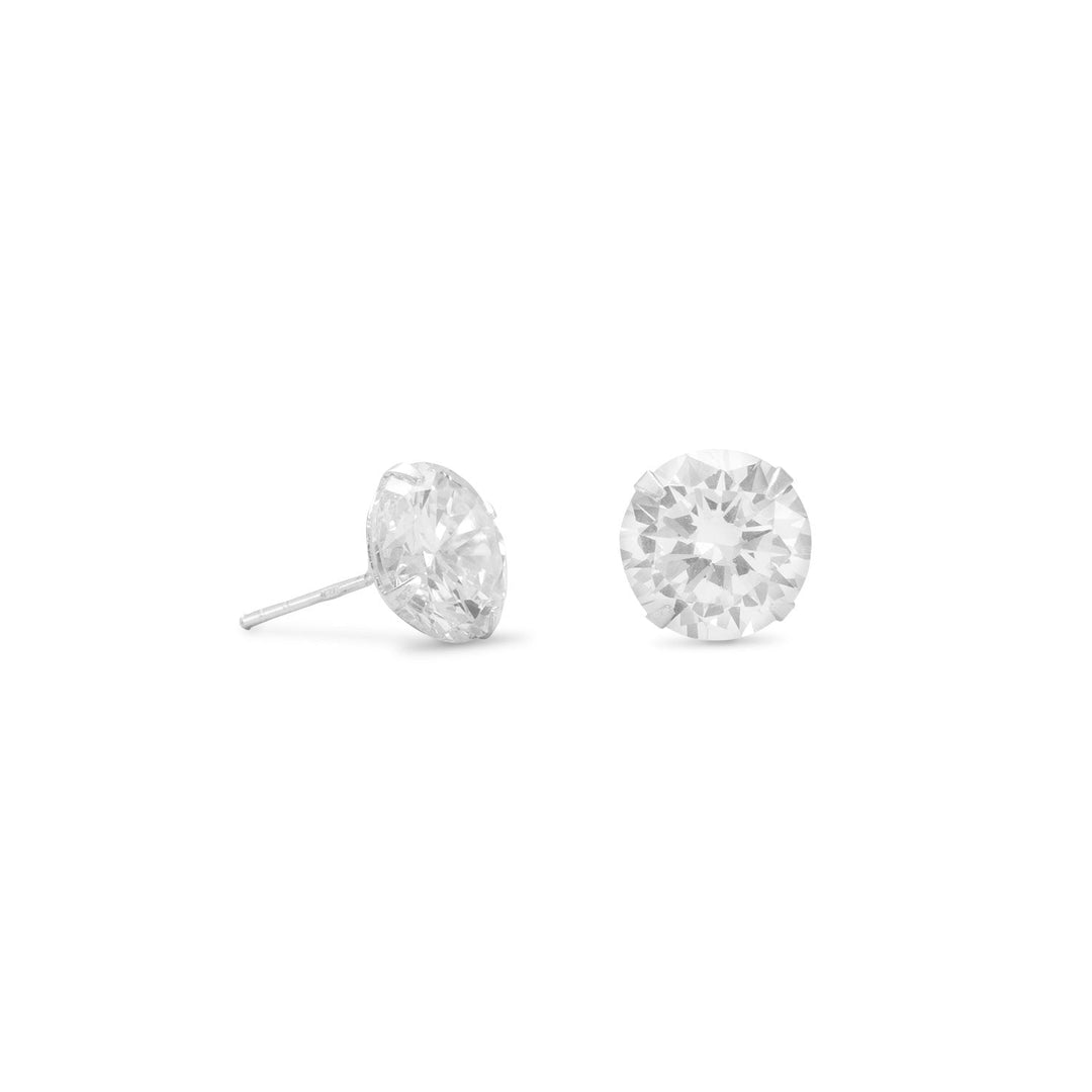 Presenting our exquisite Polished 10mm Cubic Zirconia Sterling Silver Stud Earrings, a perfect blend of elegance and simplicity. These stud earrings are designed to offer ease of use, making them an ideal choice for everyday wear.