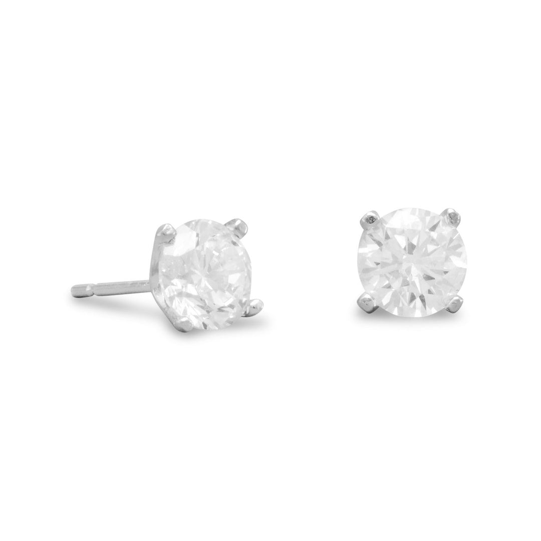 Introducing our exquisite Rhodium Plated Sterling Silver 6mm CZ Stud Earrings. Crafted from the finest .925 Sterling Silver.The 6mm size of these earrings is perfect for those who prefer a smaller, more understated look, yet still want to make a statement.