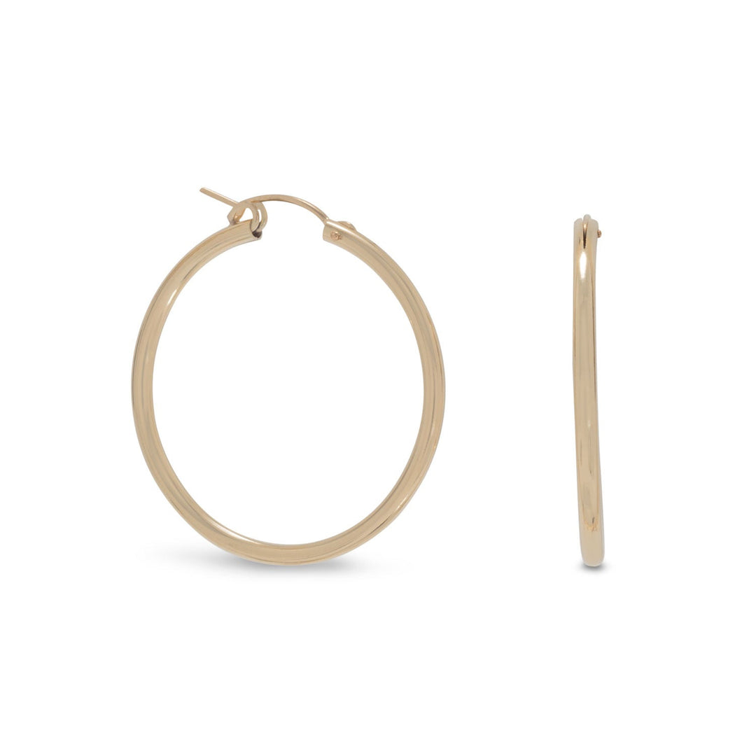 12 Karat Gold Filled 2mm x 34mm Click Hoop Earrings