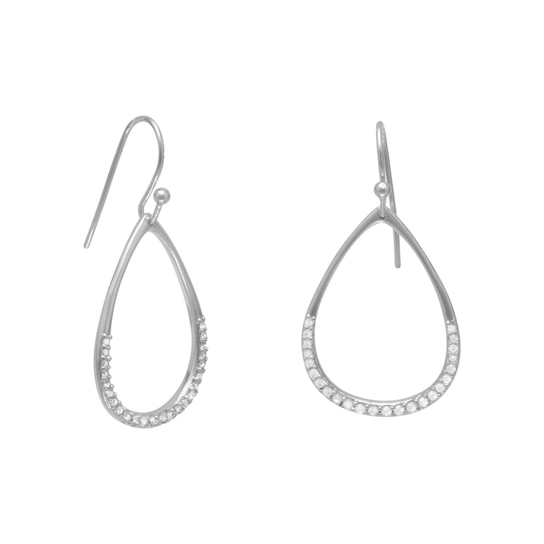 Sterling Silver Pear Drop Cubic Zirconia Earrings