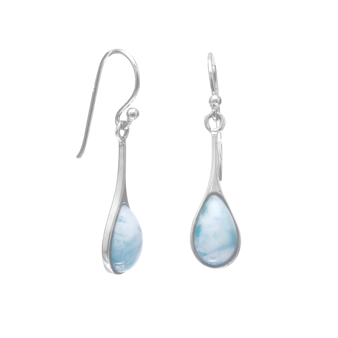 Sterling Silver Larimar Pear Drop Earrings