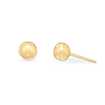 Introducing our exquisite 14 karat gold plated sterling silver 6mm ball studs, crafted from premium .925 Sterling Silver.