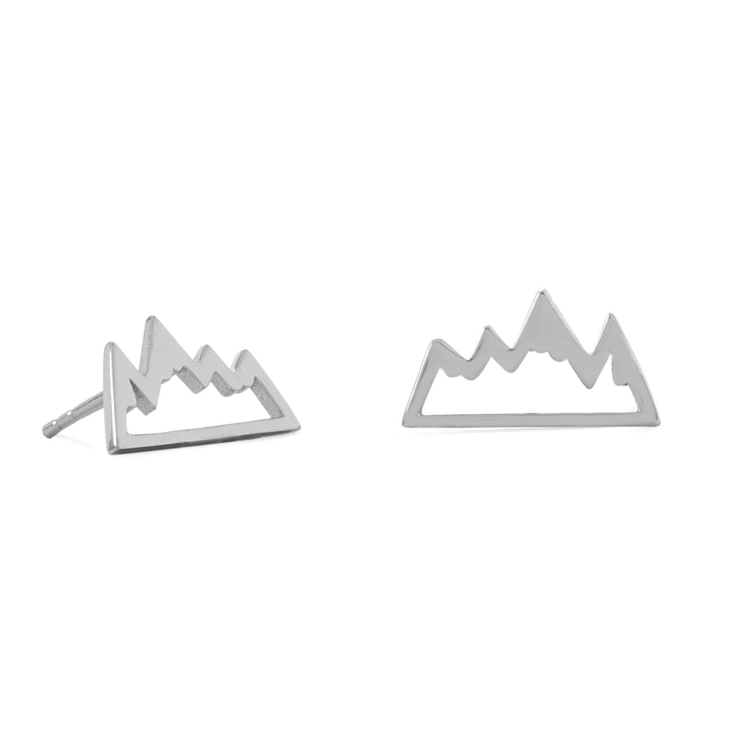 Be one with nature in these rhodium plated sterling silver mountain range earrings! Earrings measure 13.9mm x 7.6mm. .925 Sterling Silver