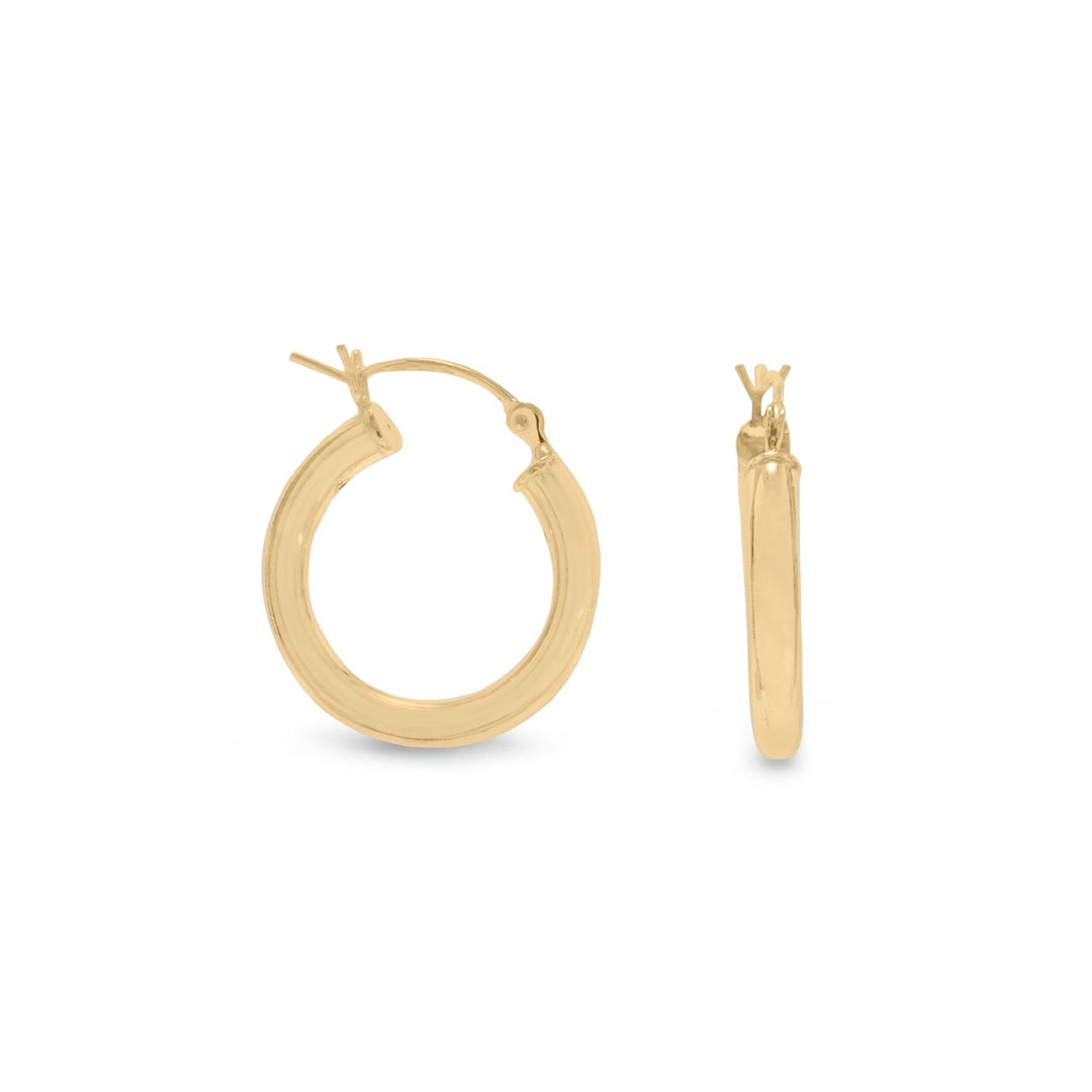 14 Karat Gold 3mm x 22 mm Click Hoop Earrings