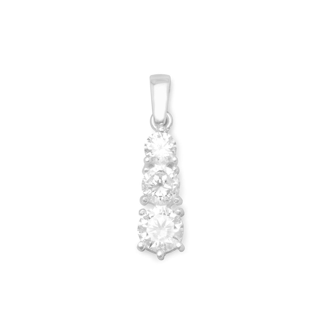 The pendant features a dazzling display of 4mm, 5mm, and 6mm clear CZ drops, each meticulously set to create a mesmerizing sparkle that catches the light from every angle.