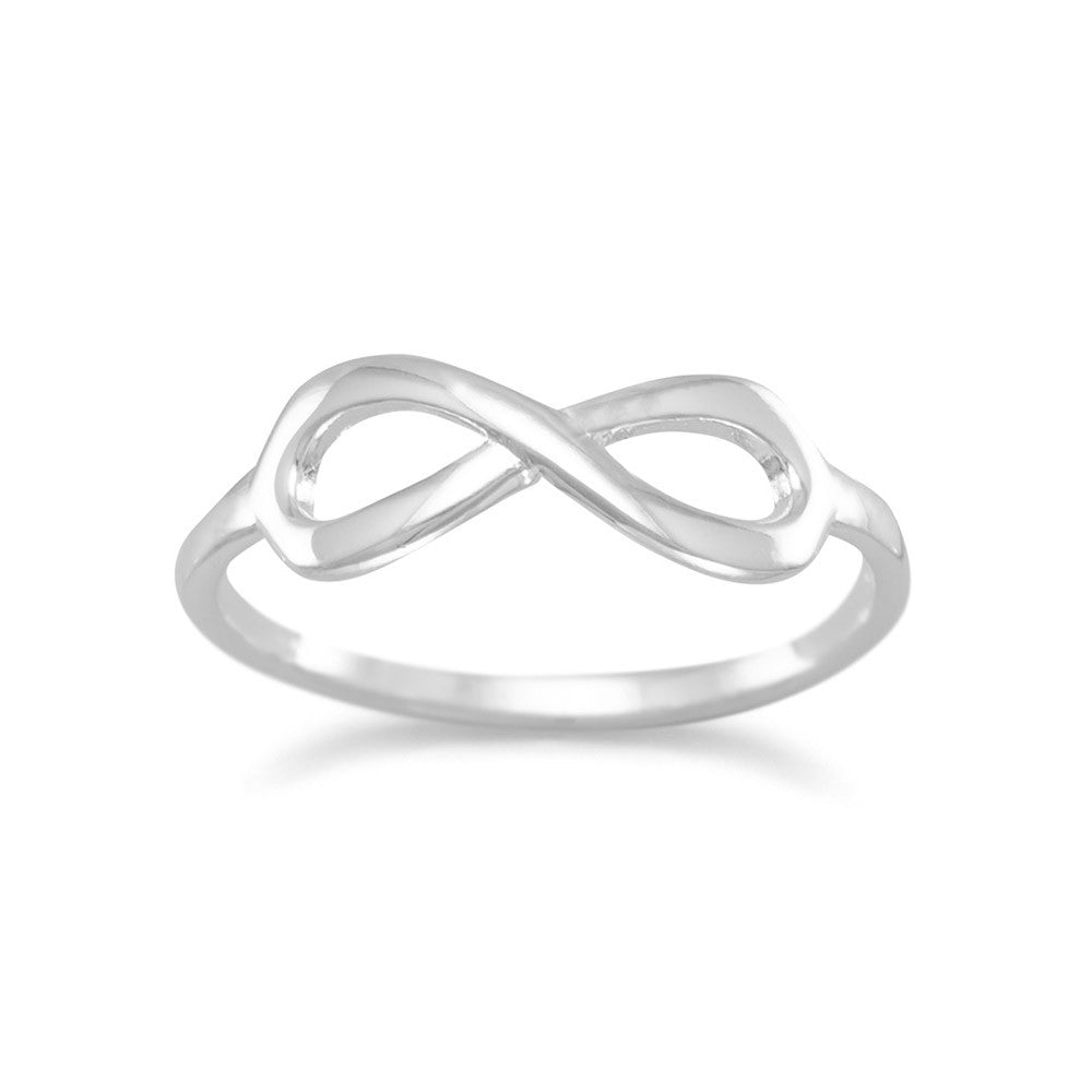 Introducing the Polished Infinity Ring, a stunning piece of jewelry that exudes elegance and sophistication. Crafted from the finest .925 sterling silver, this ring boasts a timeless infinity symbol measuring approximately 6mm x 16mm. Available in whole sizes 4-11, this versatile accessory is perfect for both men and women. Its symbolic significance and durable construction make it a valuable addition to any jewelry collection. 