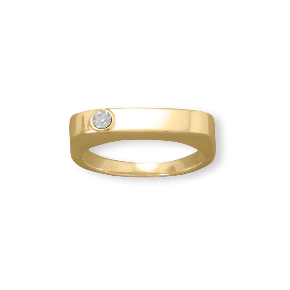 Introducing our dazzling Bling Ring! Crafted with 14 karat gold plated sterling silver, this bar ring showcases a mesmerizing 3mm crystal. Available in sizes 6-9, it perfectly complements our stunning gold jewelry collection. Upgrade your style with .925 Sterling Silver!