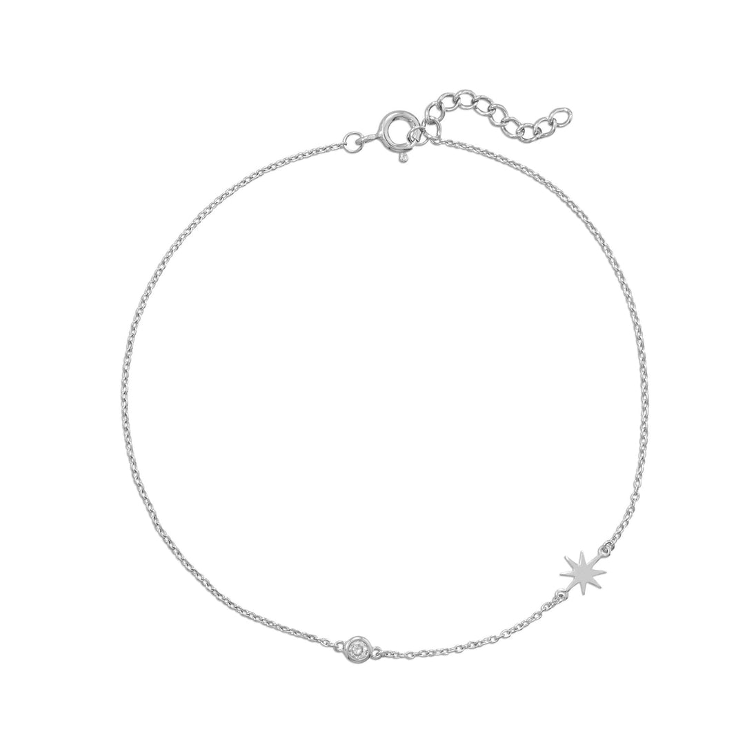 Introducing the Pedi Perfect! Sunburst and CZ Anklet, a stunning piece of jewelry that adds elegance and sophistication. It fits comfortably and has a sparkling cubic zirconia centerpiece. The starburst design enhances its beauty, and the secure closure ensures confidence. The rhodium plating protects it from tarnishing and scratches. Whether for a special occasion or everyday wear, this anklet is a must-have for fashion-conscious individuals.