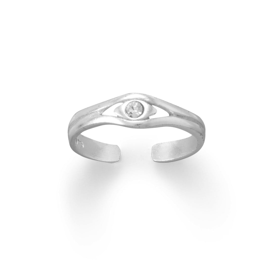 Elevate your style with our Adjustable Polished Sterling Silver Toe Ring with a Crystal Center. Crafted from .925 sterling silver, this exquisite piece adds a touch of sparkle to your toes. Perfect for any occasion, its adjustable feature ensures a comfortable fit for all sizes. The adjustable feature ensures a comfortable fit for all sizes. This toe bling is perfect for any occasion, be it a casual day out or a formal event.