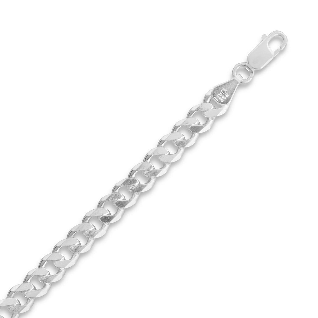 Indulge in the opulence of the Classic 5.7 mm Beveled Curb Chain, crafted in Italy with .925 sterling silver. Its unique beveled design and lobster clasp closure exude sophistication. Available in various lengths and styles, it's a versatile piece that can be worn by anyone. Layer it with other sterling silver bracelets, necklaces or wear it alone, this chain is a timeless and elegant addition to any jewelry collection.