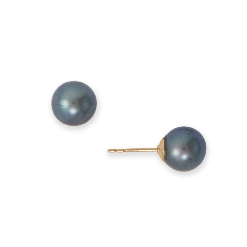 14 Karat Gold Filled Peacock Pearl Stud Earrings
