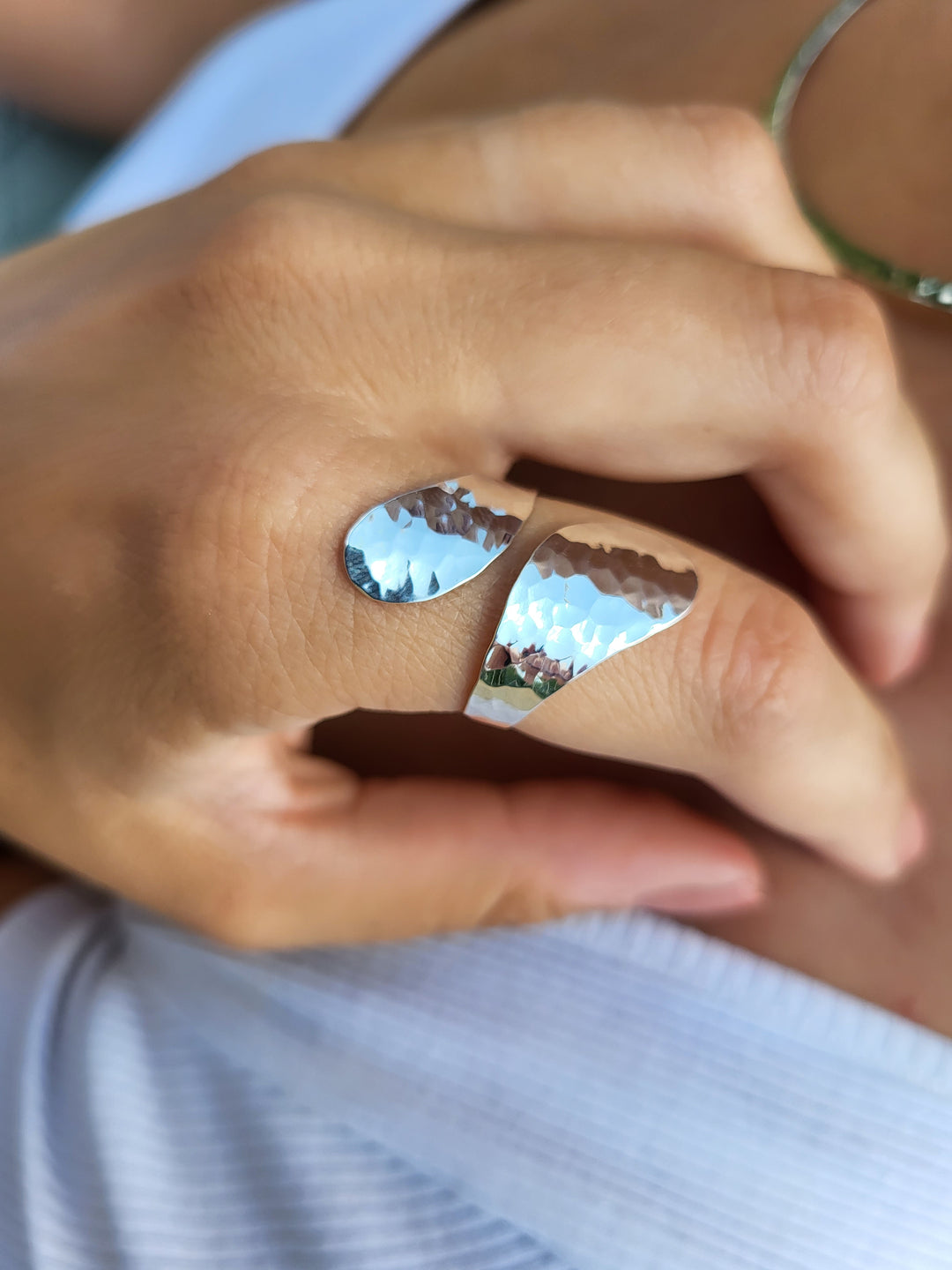 Introducing our captivating Hammered Sterling Silver Spoon Ring! Crafted with .925 Sterling Silver, it's a showstopper.