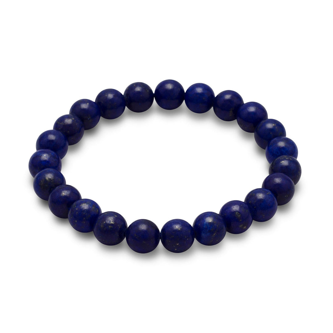 Introducing the exquisite 8mm Lapis Bead Stretch Bracelet, a stunning piece of jewelry that exudes elegance and sophistication. This stretch bracelet features 8mm deep blue lapis beads that have been carefully selected for their quality and beauty. The beads are strung on a durable elastic cord that allows for a comfortable and secure fit on any wrist size.