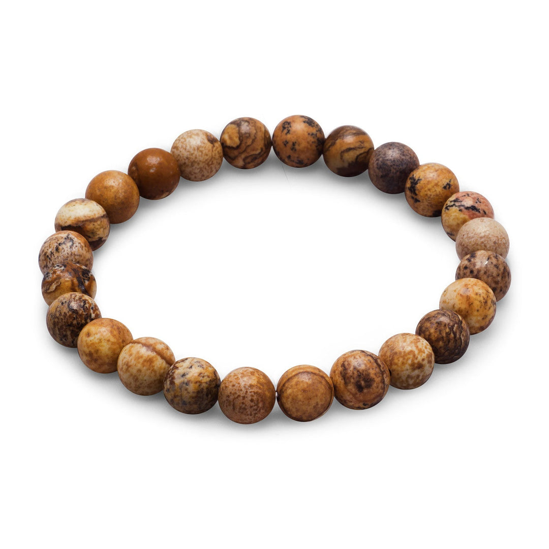 Introducing the 8.5mm Picture Jasper Bead Stretch Bracelet, a stunning accessory that is sure to elevate any outfit. Crafted from high-quality Jasper beads, this bracelet boasts a unique and eye-catching design that is both stylish and versatile. Jasper beads are a type of semi-precious stone that are known for their natural beauty and durability.