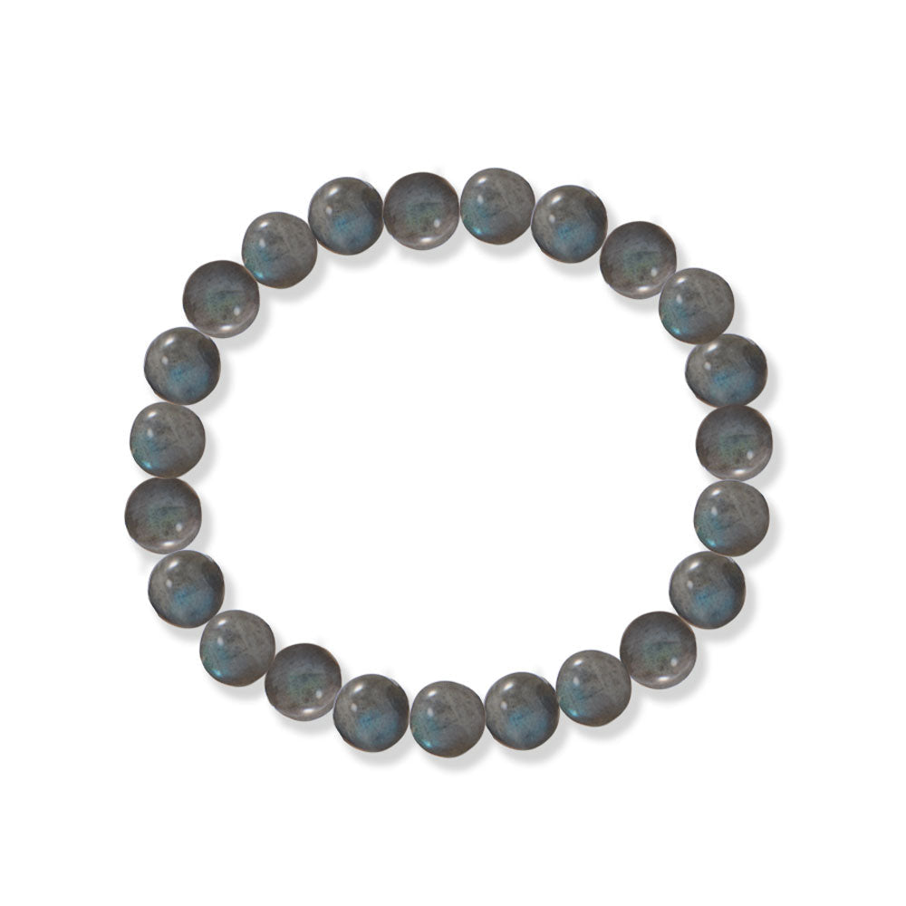 Introducing the exquisite 8mm labradorite bead stretch bracelet, a stunning piece of jewelry that exudes elegance and sophistication. This bracelet is crafted from high-quality labradorite beads, which are renowned for their unique iridescence and captivating beauty. Labradorite is a mineral that is found in various parts of the world, including Canada, Madagascar, and Finland. It is a feldspar mineral that is known for its striking play of colors, which range from blue and green to gold and purple.