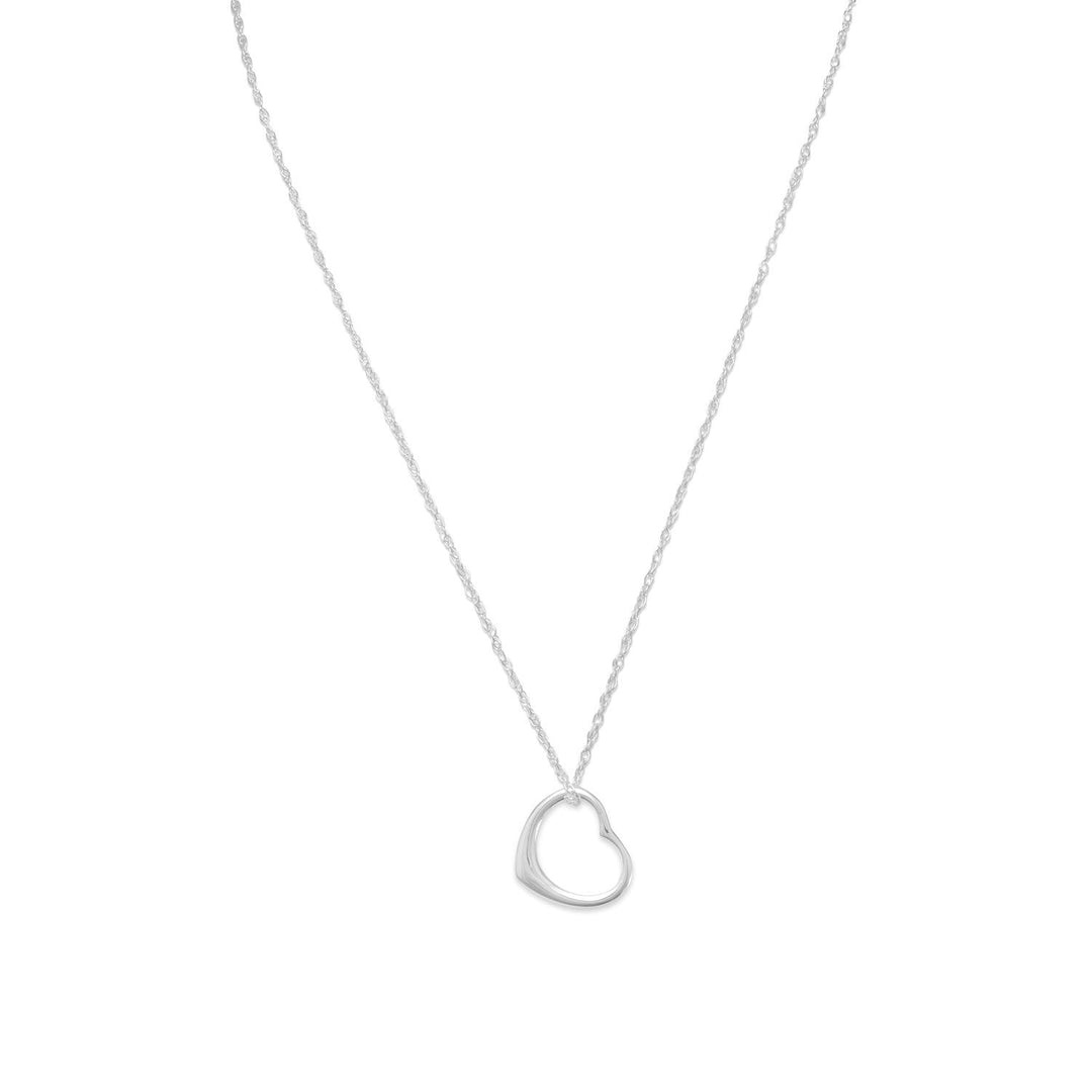 Introducing the exquisite 18" sterling silver light rope chain necklace. Adorned with a stunning 15mm "floating heart" that balances gracefully at the bottom of the necklace. Crafted from .925 sterling silver, this necklace exudes elegance and sophistication, making it the perfect accessory for any occasion.