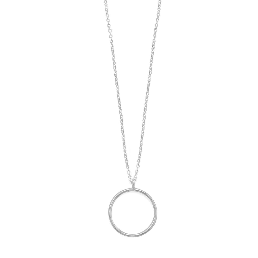 Introducing our 16.5" sterling silver necklace, a perfect blend of minimalism and charm. Crafted from .925 sterling silver, this necklace boasts a 15mm wire circle slide that exudes sophistication in its simplicity. The necklace is secured with a spring ring closure, ensuring a comfortable and secure fit.