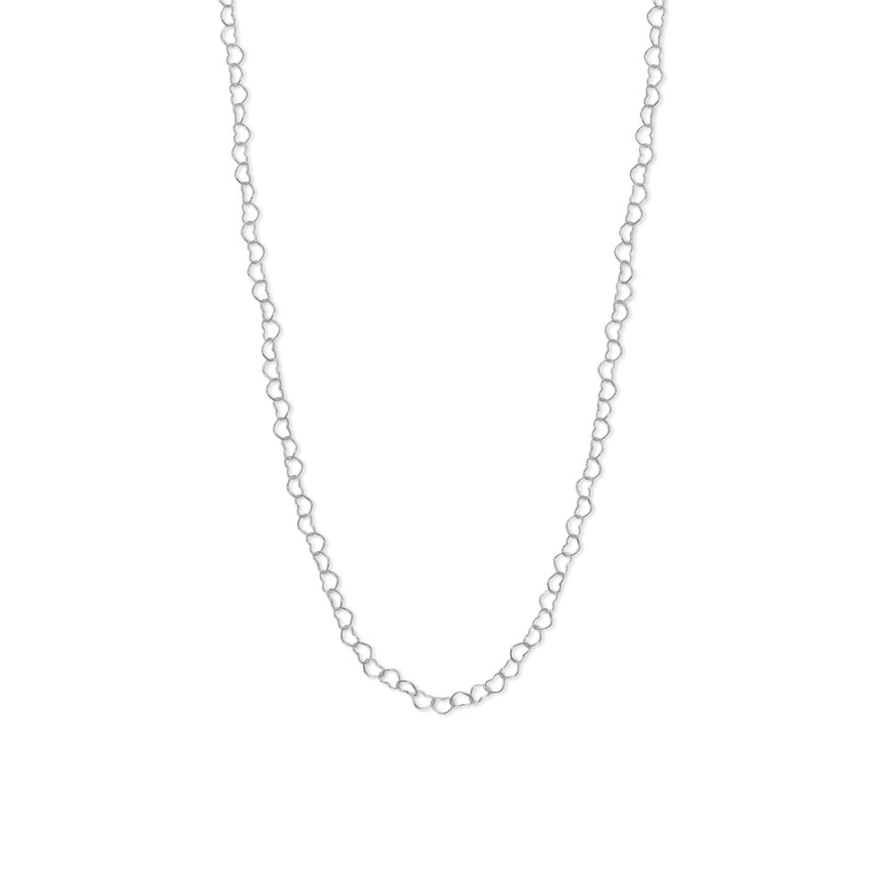 Indulge in the opulence of love with this .925 Sterling Silver linked hearts chain. Made in Italy, it exudes luxury and features a secure lobster clasp closure. Available in 16 and 18-inch lengths, it's the perfect gift for your beloved. A simple yet powerful message of love, this 4mm wide chain is a whole lotta love!