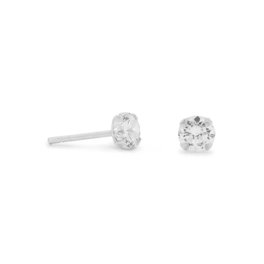 Introducing our exquisite Polished 4mm CZ Sterling Silver Stud Earrings, crafted with the finest .925 sterling silver. These earrings are a testament to the timeless elegance of sterling silver, and are designed to add a touch of sophistication to any outfit.