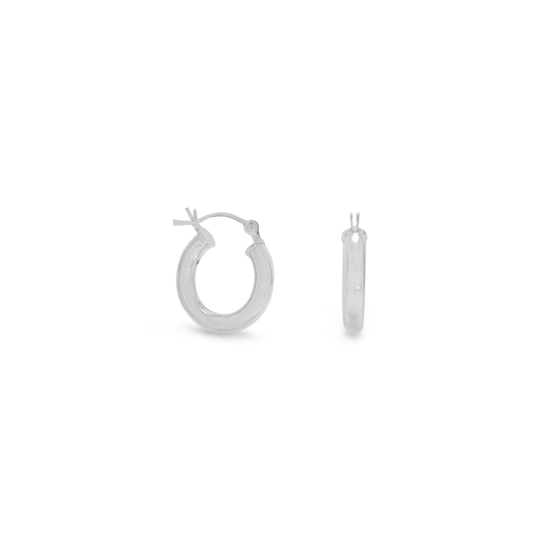 3mm x 15mm hoop earrings..925 Sterling Silver