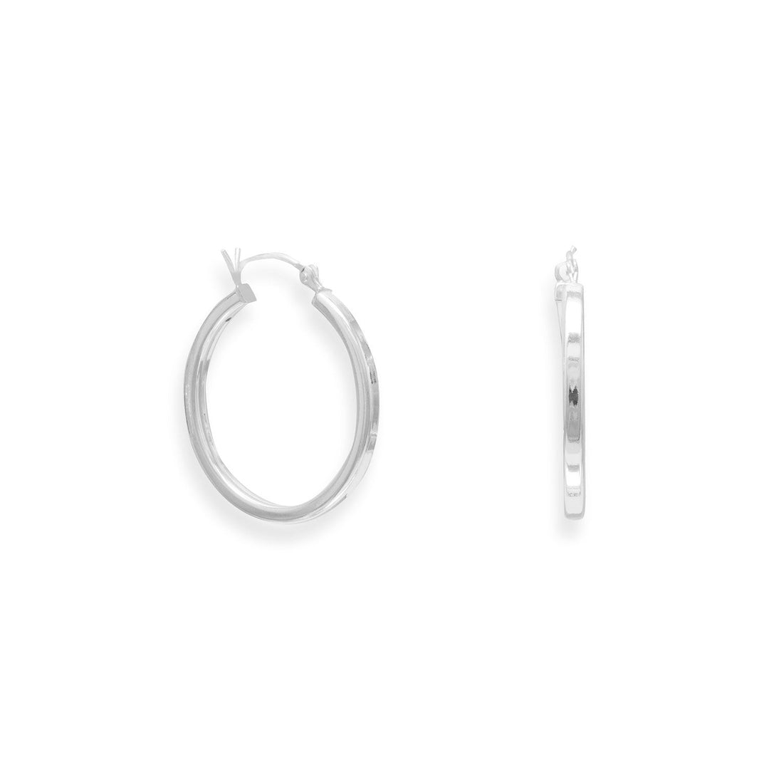 Introducing our exquisite 2mm x 24mm square tube hoop earrings, crafted from premium .925 sterling silver.