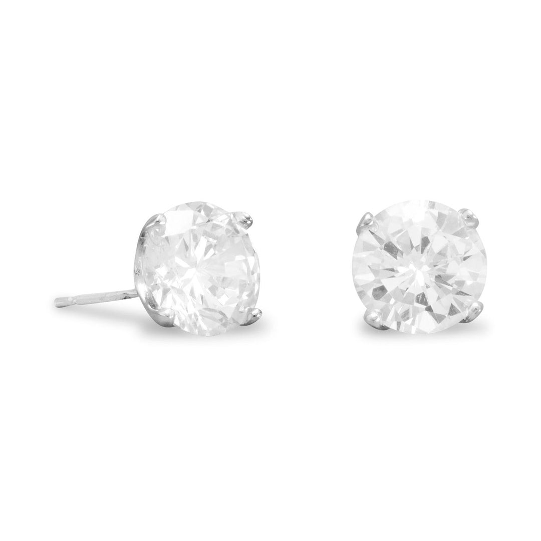 Our Rhodium Plated Sterling Silver 8mm CZ Stud Earrings are a must-have for anyone seeking a timeless and sophisticated accessory; with their exceptional value, durability, and stunning design, these earrings are sure to become a cherished piece in your jewelry collection.