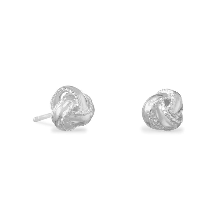 Upgrade your jewelry collection Sterling silver 9mm love knot stud earrings. .925 Sterling Silver