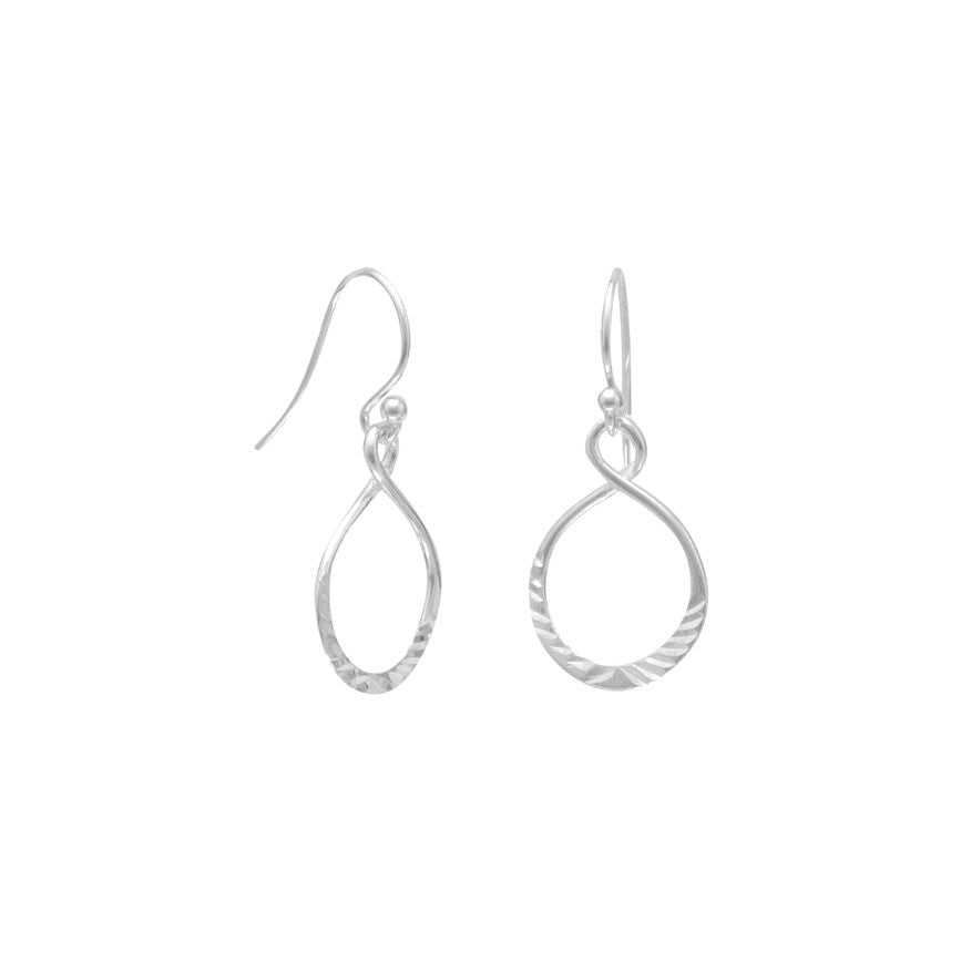 Diamond Cut Sterling Silver 14mm x 28mm Drop Earrings