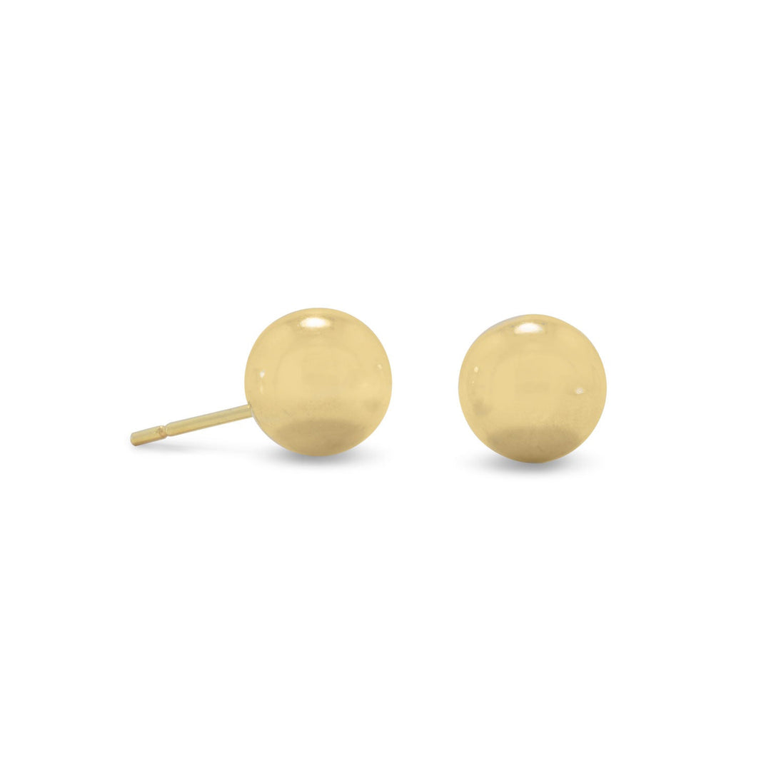 14 karat gold plated sterling silver 8mm ball studs.