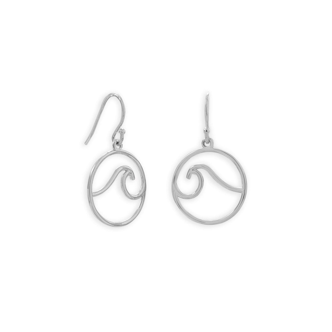 Sterling Silver Wave Outline Earrings