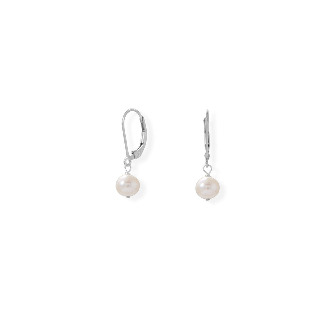 Indulge in timeless elegance with our Classic Style Sterling Silver Lever Earrings. Featuring a 6.5mm cultured freshwater pearl, these lever back earrings are both safe and easy to wear. Made from .925 sterling silver, they're the perfect addition to any outfit. Pair them with our other sterling silver and pearl jewelry pieces to complete your look. Don't miss out on these must-have earrings for the discerning connoisseur.