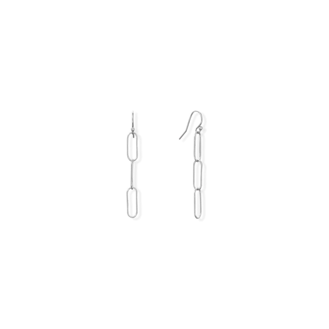 Sterling Silver Paperclip Link Earrings