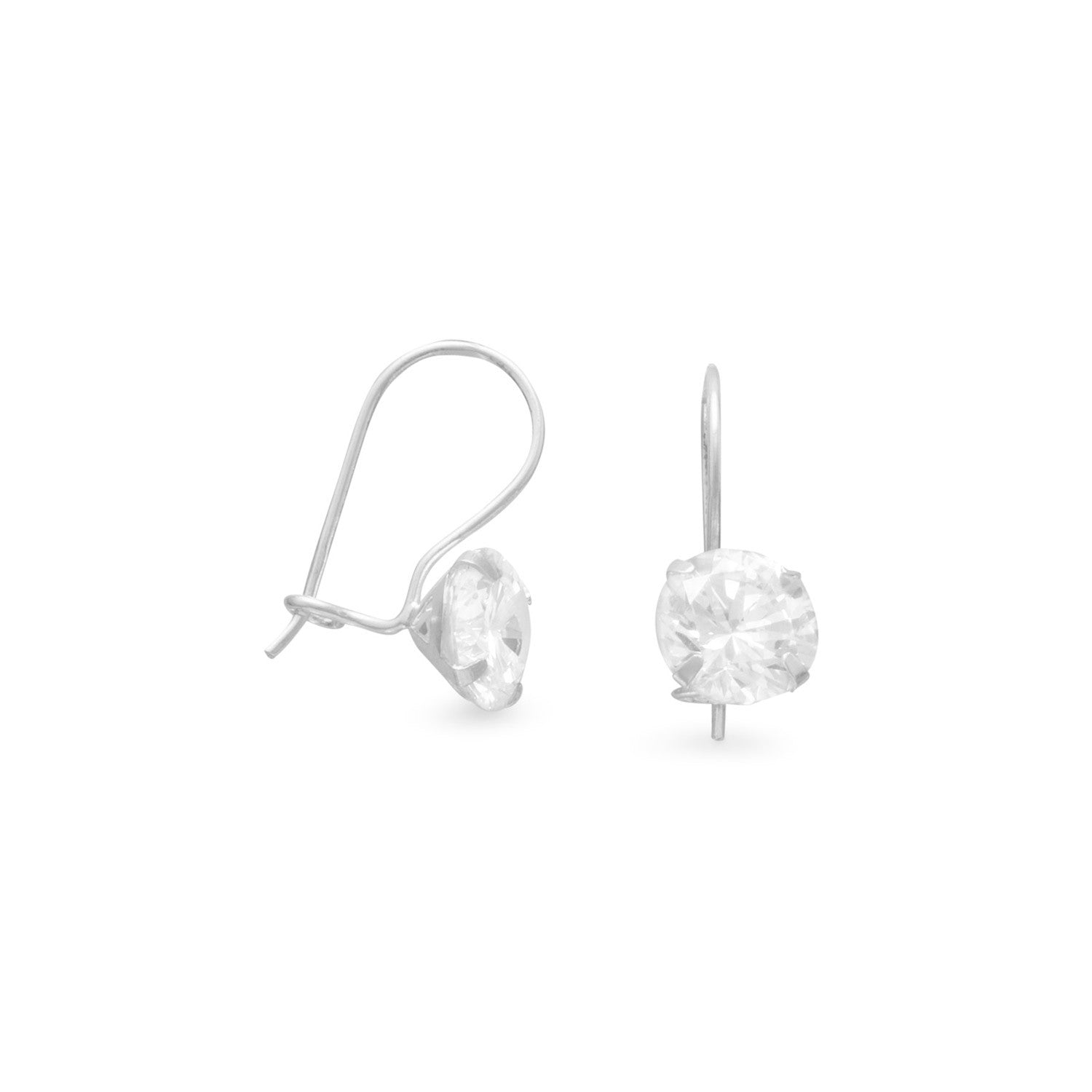 REAL 925 outlets Sterling Silver 8mm CZ Earrings