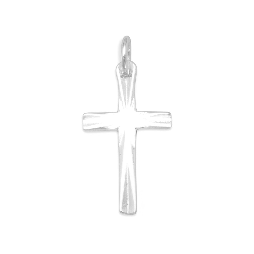 Introducing our exquisite 22mm x 10.5mm diamond cut sterling silver cross pendant, crafted from the finest .925 sterling silver. This pendant boasts a lightweight and shiny design, making it a perfect addition to any jewelry collection.