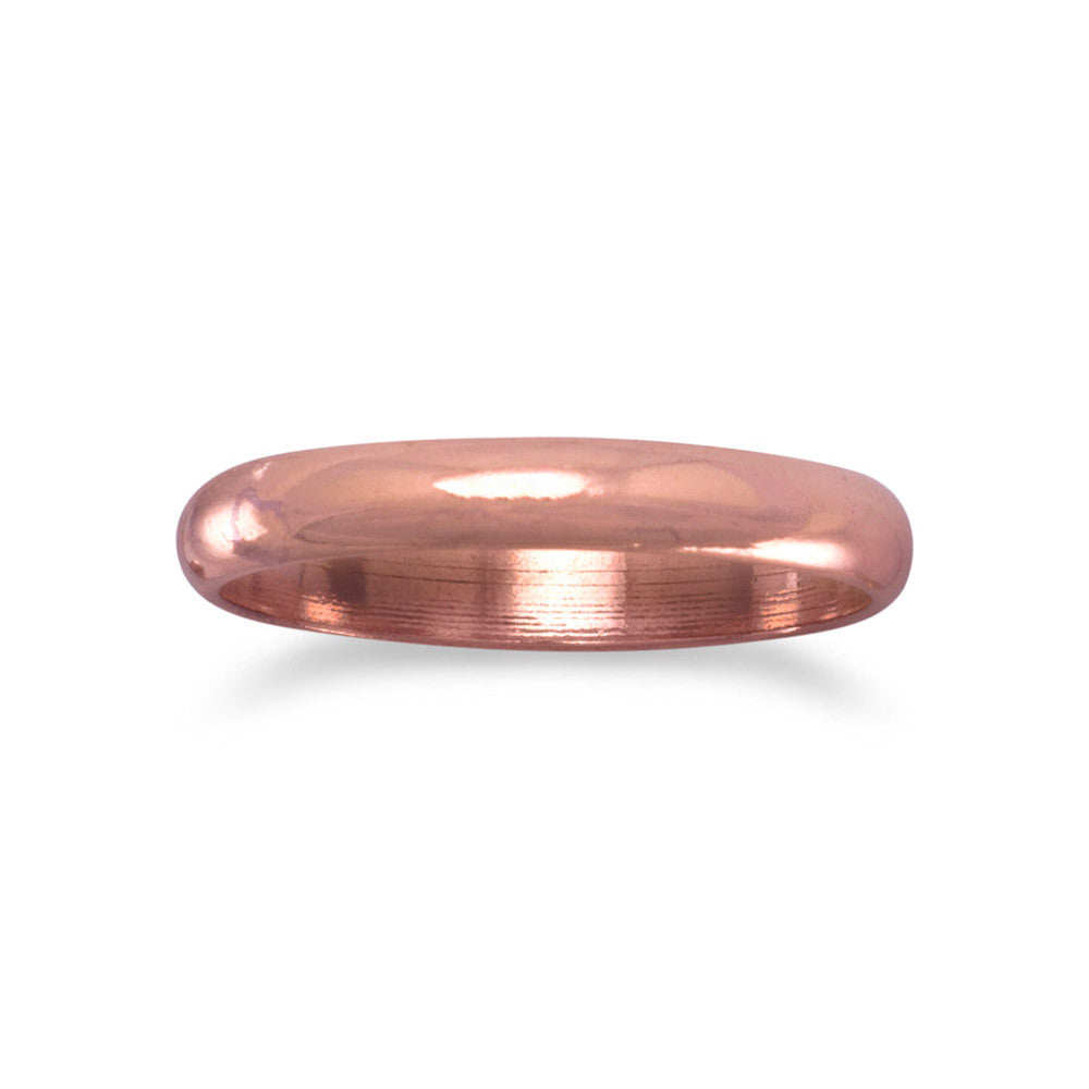 Introducing our exquisite 3mm domed solid copper band, a timeless piece of jewelry that is sure to captivate both men and women alike. This stunning ring is available in whole sizes 5-9, ensuring a perfect fit for all wearers. Crafted from high-quality copper, this band offers a range of benefits that make it a must-have accessory.