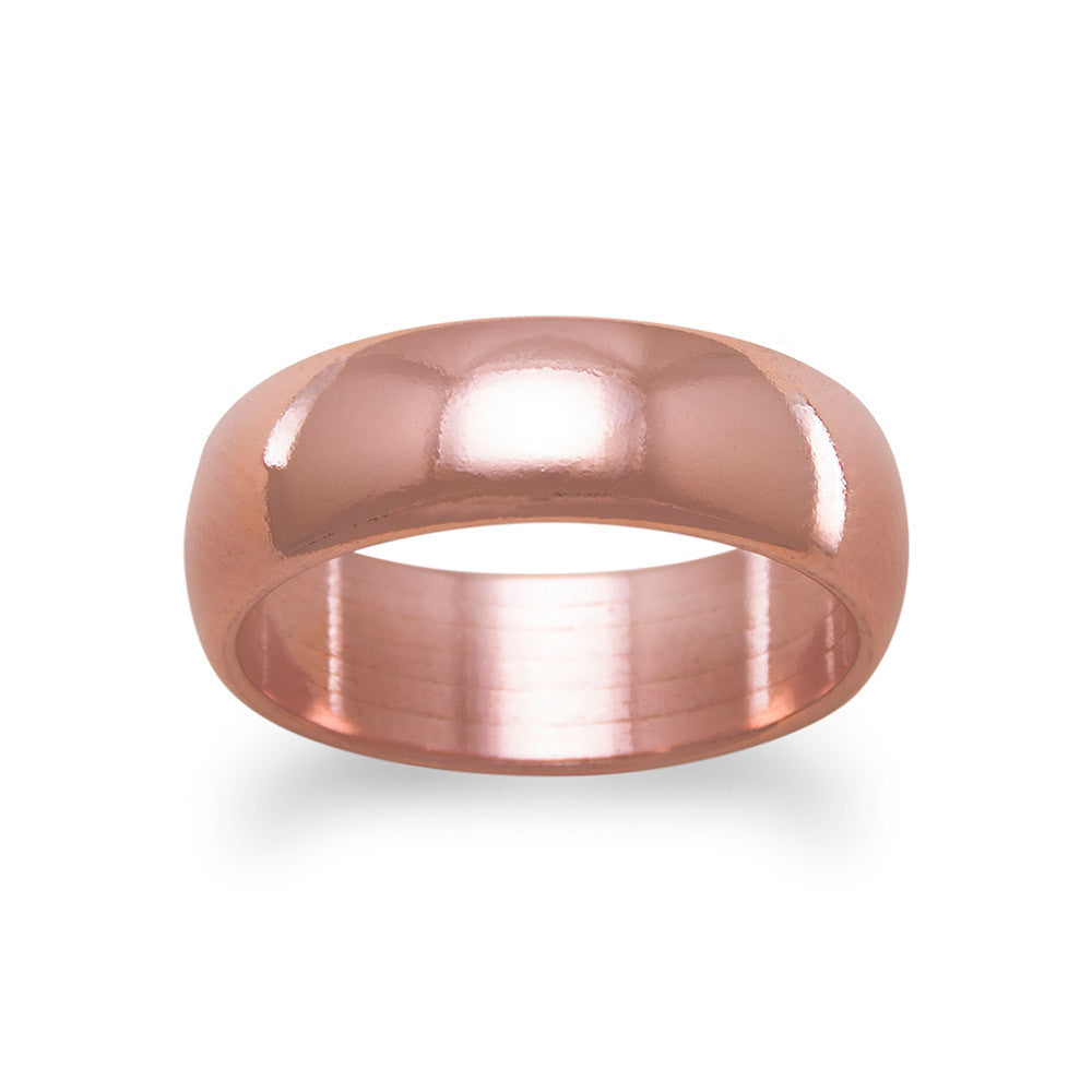 6mm Domed Solid Copper Band Expertly crafted from high-quality solid copper, Ring is available in whole sizes 6-12 The smooth and polished finish of the band adds a touch of refinement, making it a versatile piece that can be worn with any outfit.