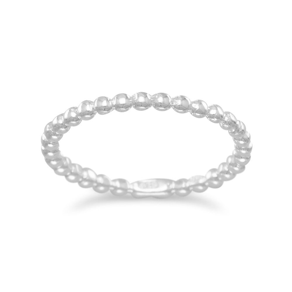 Introducing our exquisite polished sterling silver 2mm beaded band, crafted with utmost precision and elegance. Made from .925 sterling silver, this piece exudes timeless beauty and sophistication. Mix and match or layer with other pieces from our silver beaded jewelry collection to create a truly captivating and bold statement.