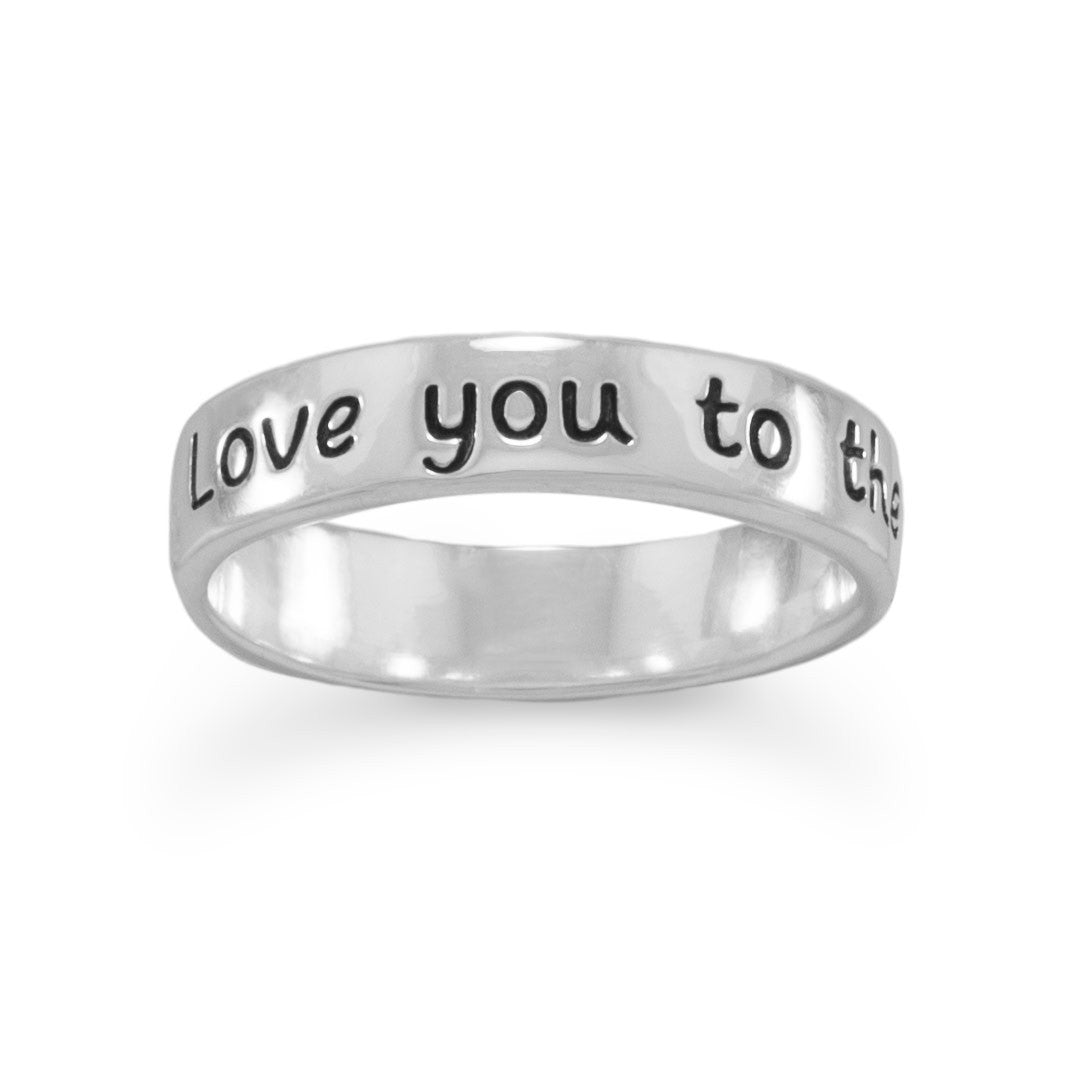Sterling Silver "Love you to the moon and back" Band