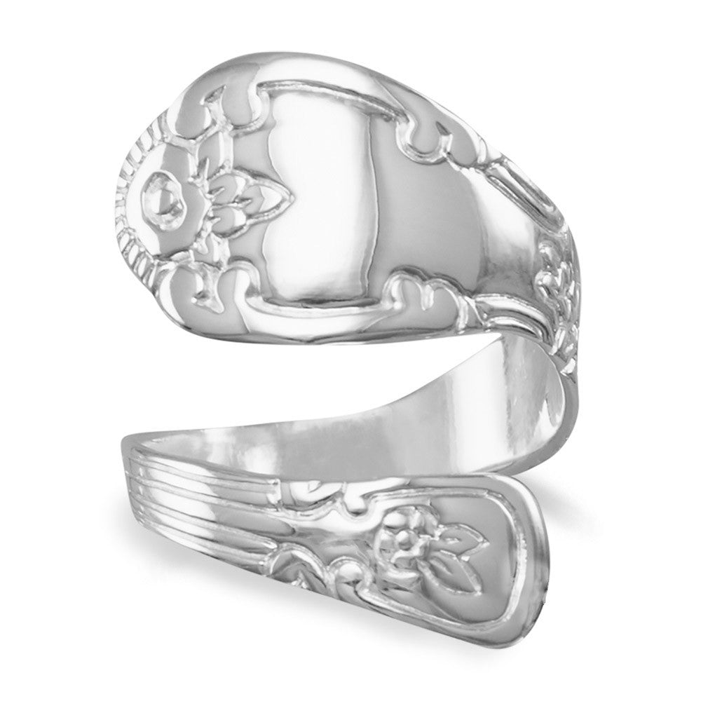 Introducing our exquisite polished spoon ring, a timeless masterpiece crafted from high polished sterling silver. Its open spoon design offers a flexible fit, available in sizes 6-10. Elevate your style with .925 Sterling Silver.