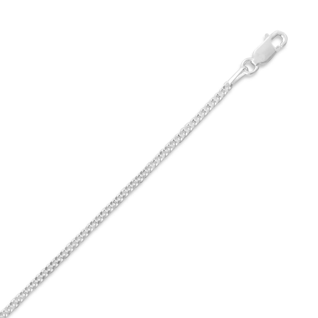 Introducing the exquisite 2mm sterling silver curb chain necklace, a timeless piece of jewelry that exudes elegance and sophistication. This necklace is expertly crafted in Italy using only the finest .925 sterling silver, ensuring exceptional quality and durability. This chain comes in a variety of lengths: 16, 18, 20, 22, 24, 26, 28 and 30 inches
