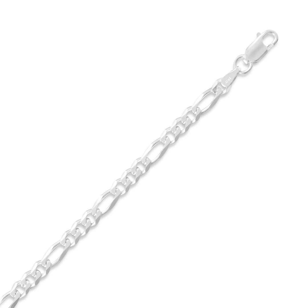 Indulge in the opulence of our 3.9 mm Figaro Chain, meticulously crafted from .925 Sterling Silver. Its unique design, featuring three small links followed by one elongated link, exudes sophistication and allure. With a lobster clasp closure and a bold 3.9 mm width, this statement piece is perfect for any occasion. Layer it with our exquisite sterling silver charms or pendants to create a personalized look. Available in various lengths.