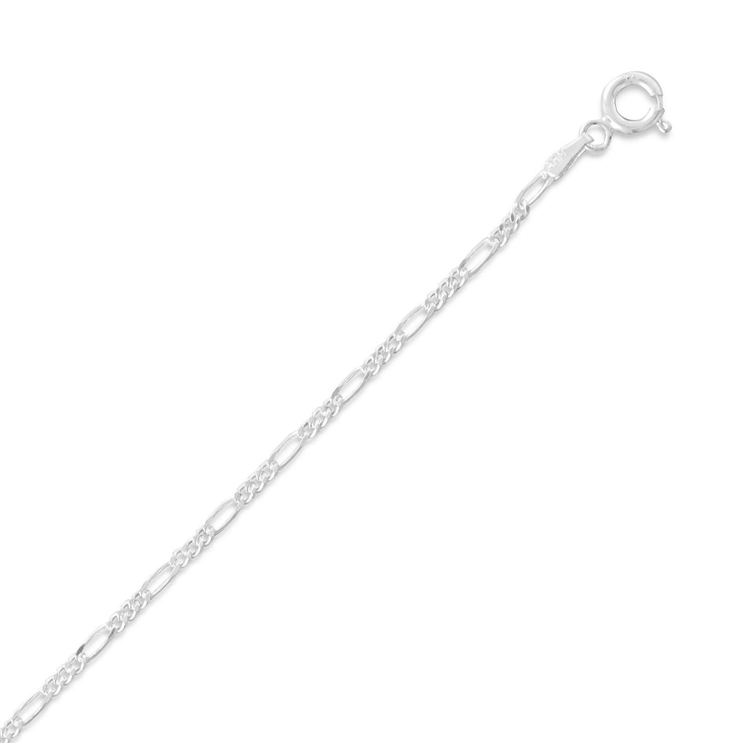 Elevate any outfit with our stunning 1.7mm sterling silver figaro chain, crafted in Italy with exceptional quality. Its classic design and unique pattern make it a must-have addition to any jewelry collection. Available in a range of lengths, it's perfect for anyone, male or female. Invest in the luxury of Italian craftsmanship today!