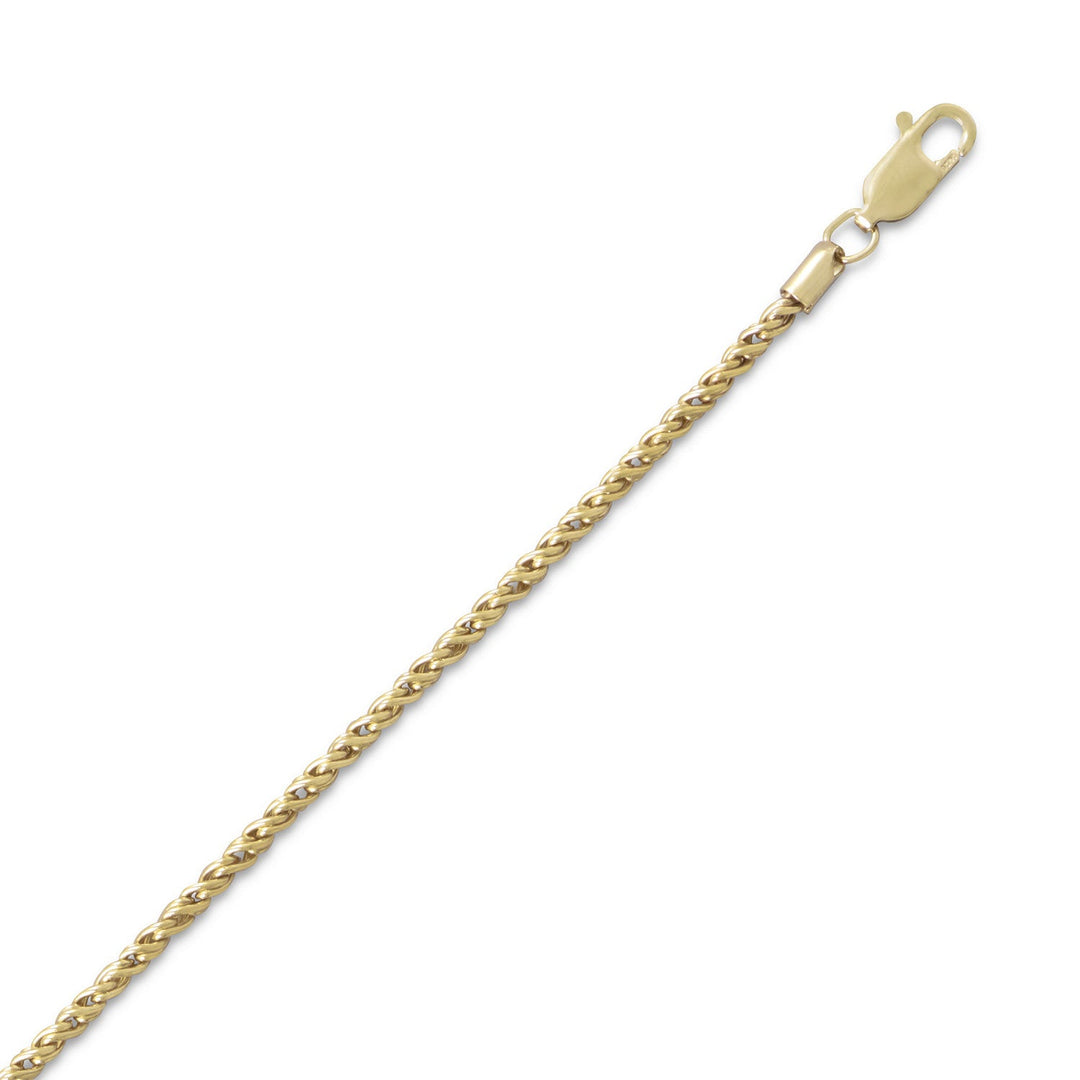 Introducing our exquisite 14 20 Gold filled reverse twisted rope chain necklace. Crafted with utmost precision, this chain exudes timeless elegance and unparalleled value. Perfectly versatile, it complements our stunning gold charms and pendants effortlessly. A must-have for the discerning fashion connoisseur. Choose from a range of sizes and lengths, secured with a lobster clasp closure.